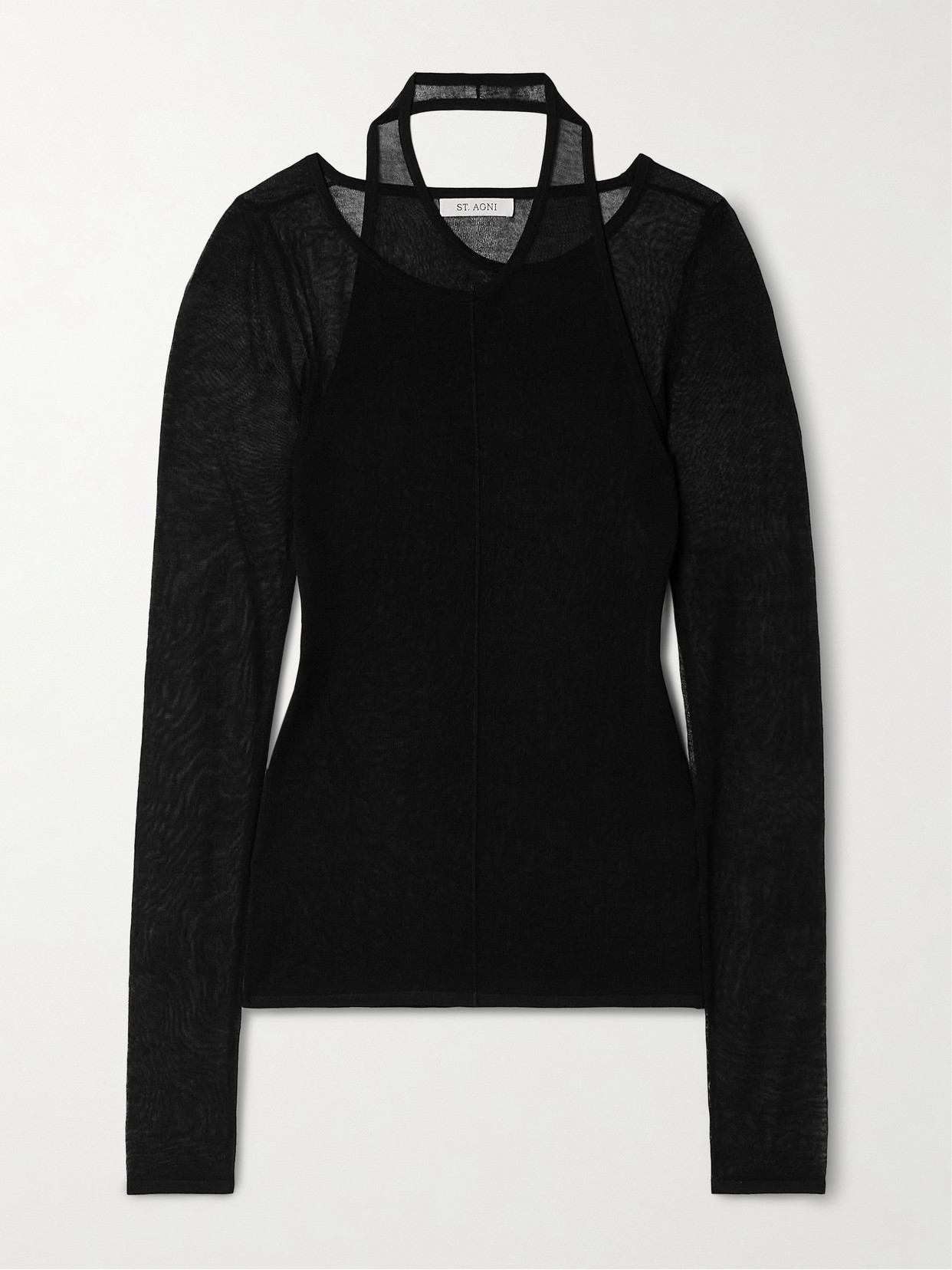 ST. AGNI - Layered Tencel™ Lyocell Top - Black