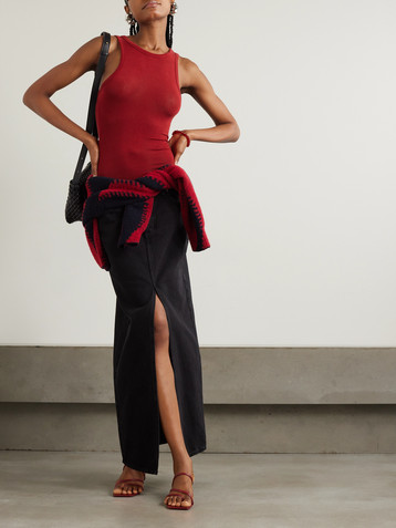 St. Agni Ribbed stretch-wool tank