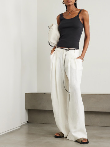 St. Agni Asymmetric ribbed organic cotton-jersey tank