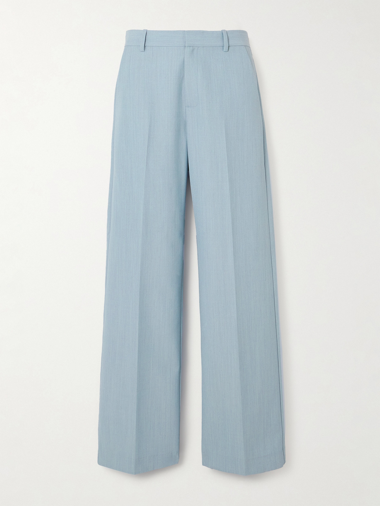 St Agni Carter Pleated Recycled Twill Wide-leg Pants In Gray