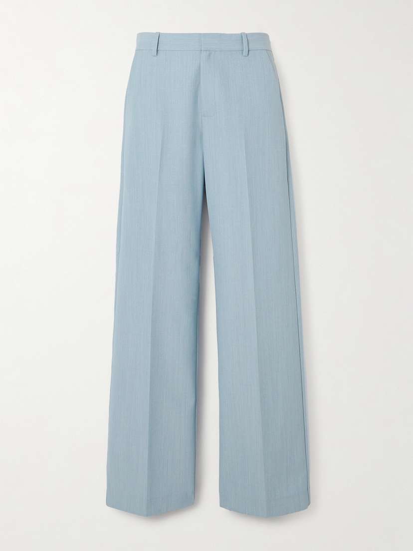 St. Agni Carter Pleated Recycled Twill Wide-leg Pants