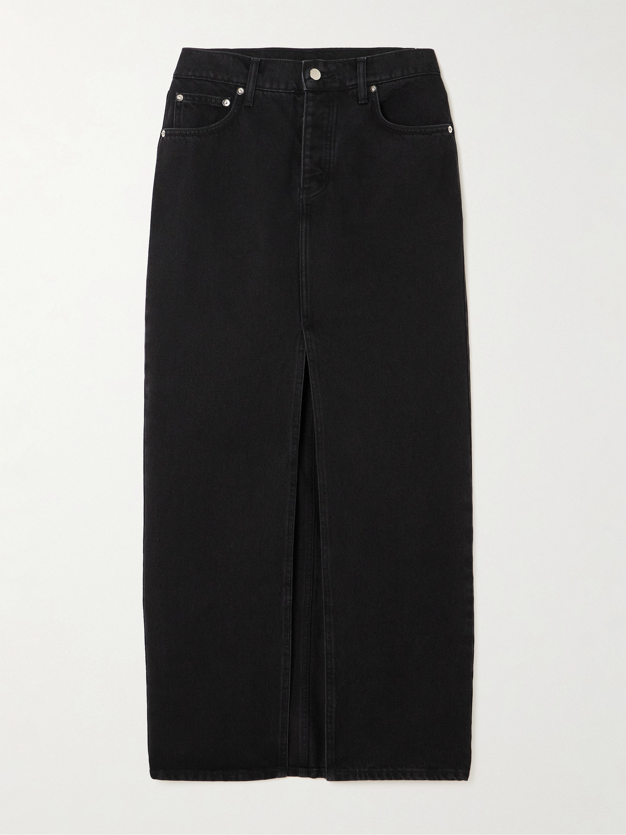 St Agni + Net Sustain Organic Denim Maxi Skirt In Black