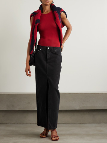 St. Agni Organic denim maxi skirt