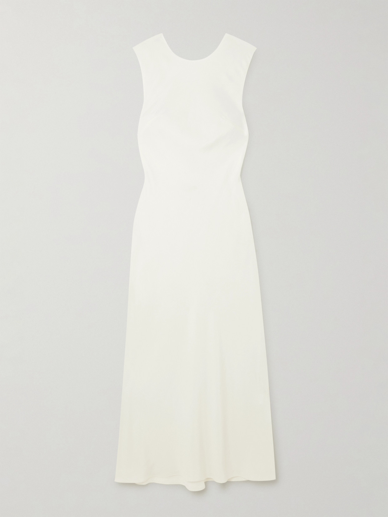 St Agni Open-back Tencel™ Lyocell And Lenzing™ Ecovero™-blend Twill Maxi Dress In White