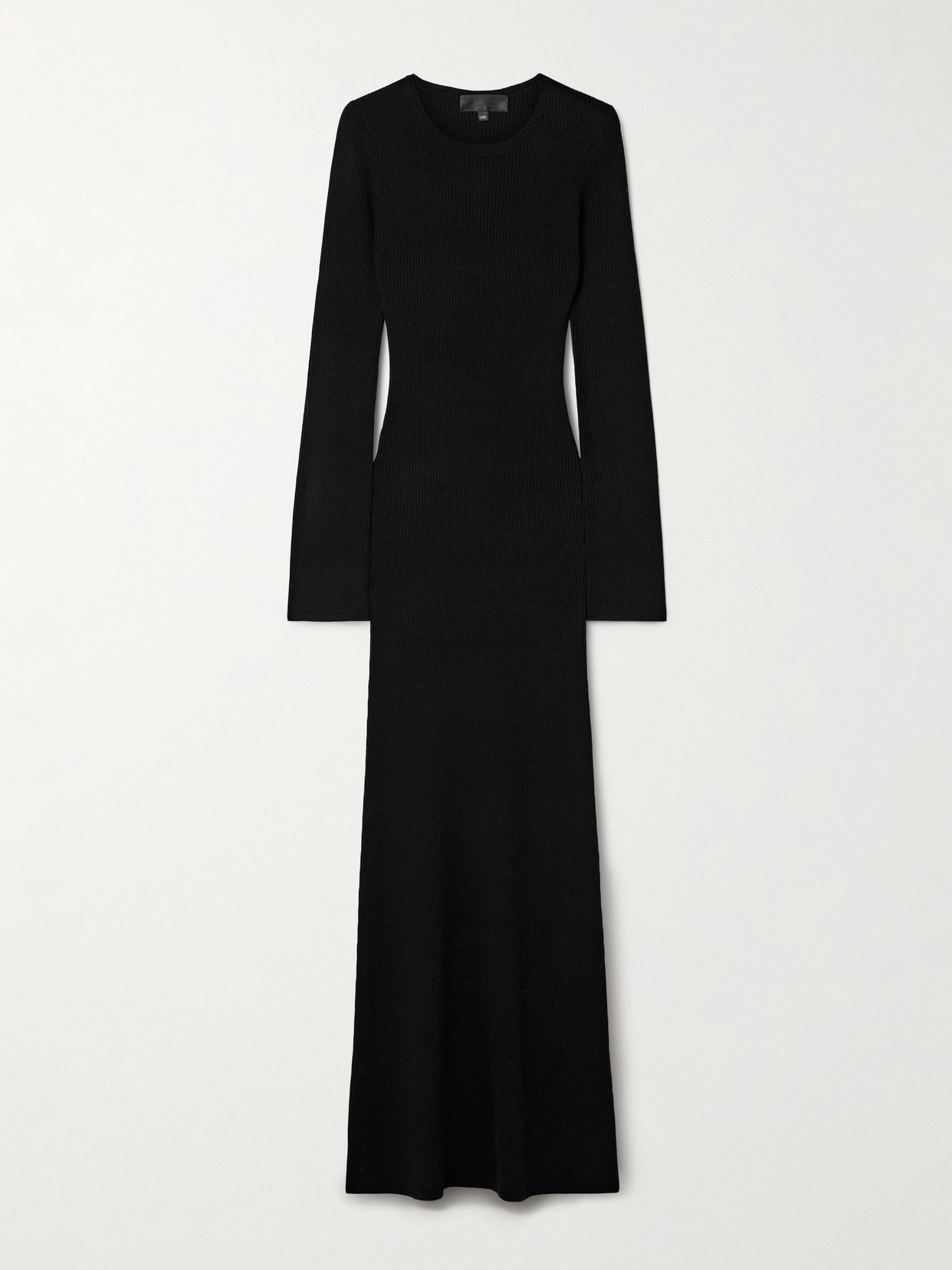 Shop Nili Lotan Ezequiel Ribbed Wool Maxi Dress In Black