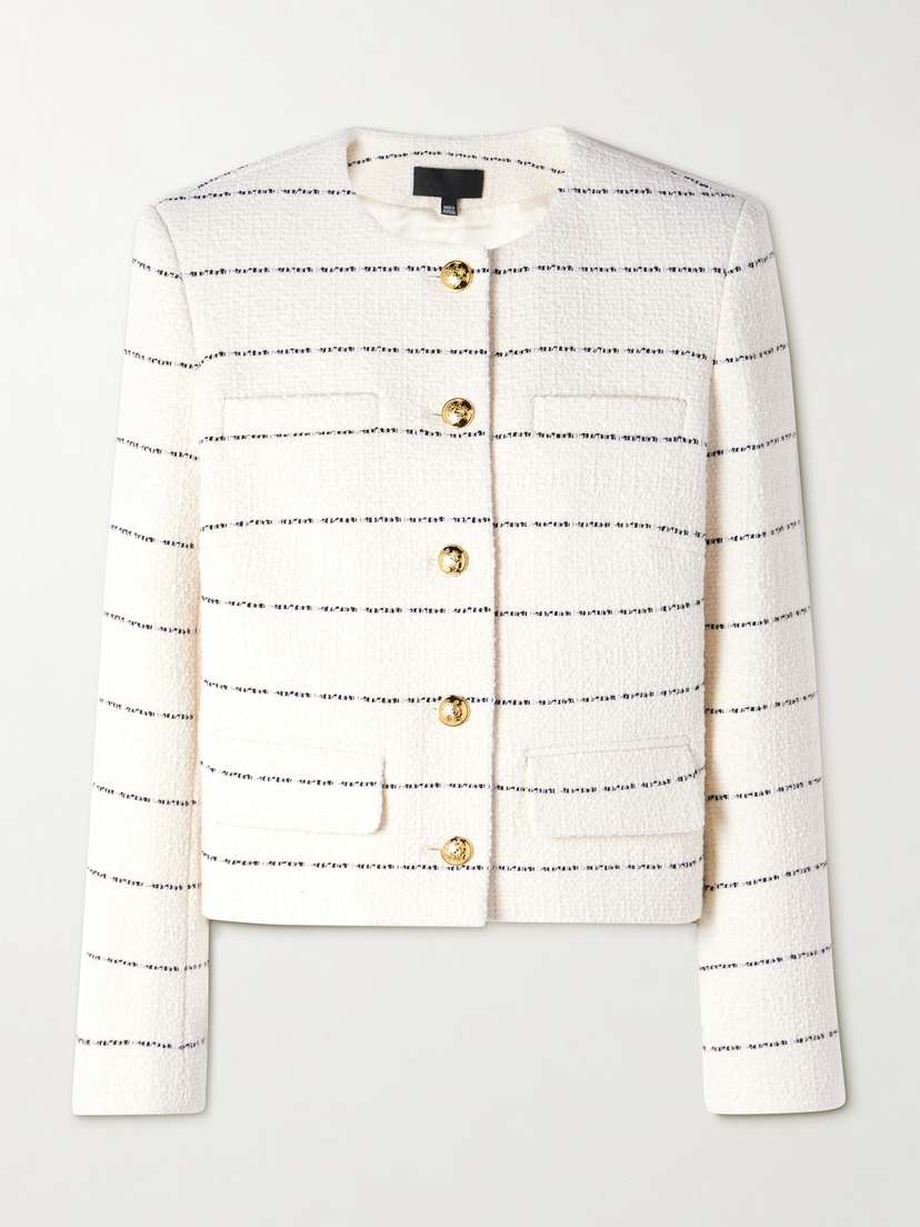 Nili Lotan Paige Striped Cotton-blend Tweed Jacket