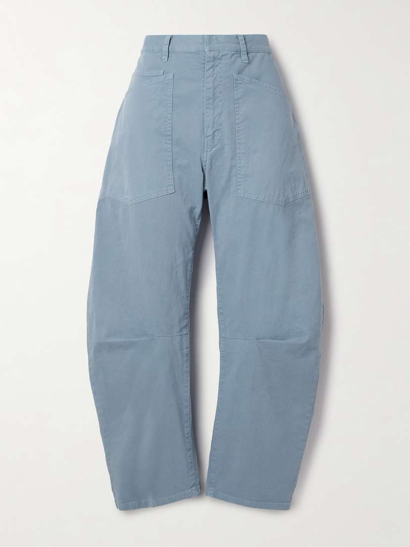 Nili Lotan Shon Cotton-blend Twill Tapered Pants