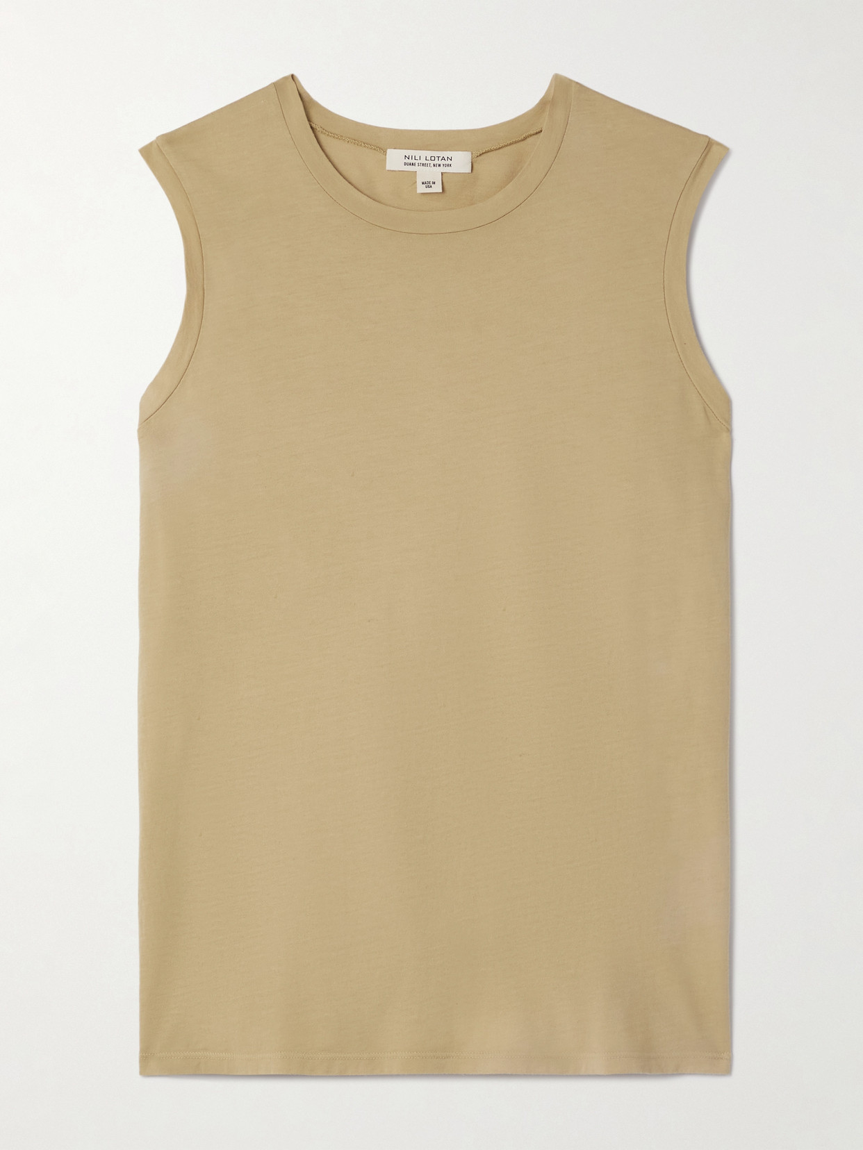 Nili Lotan Cotton-jersey Tank In Brown