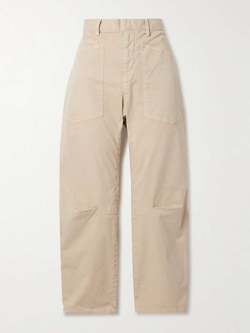 Nili Lotan Shon Cotton-blend Twill Tapered Pants