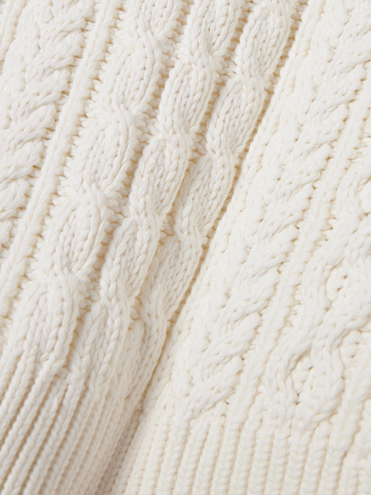 Shop Nili Lotan Rory Cable-knit Cotton Sweater In Ivory