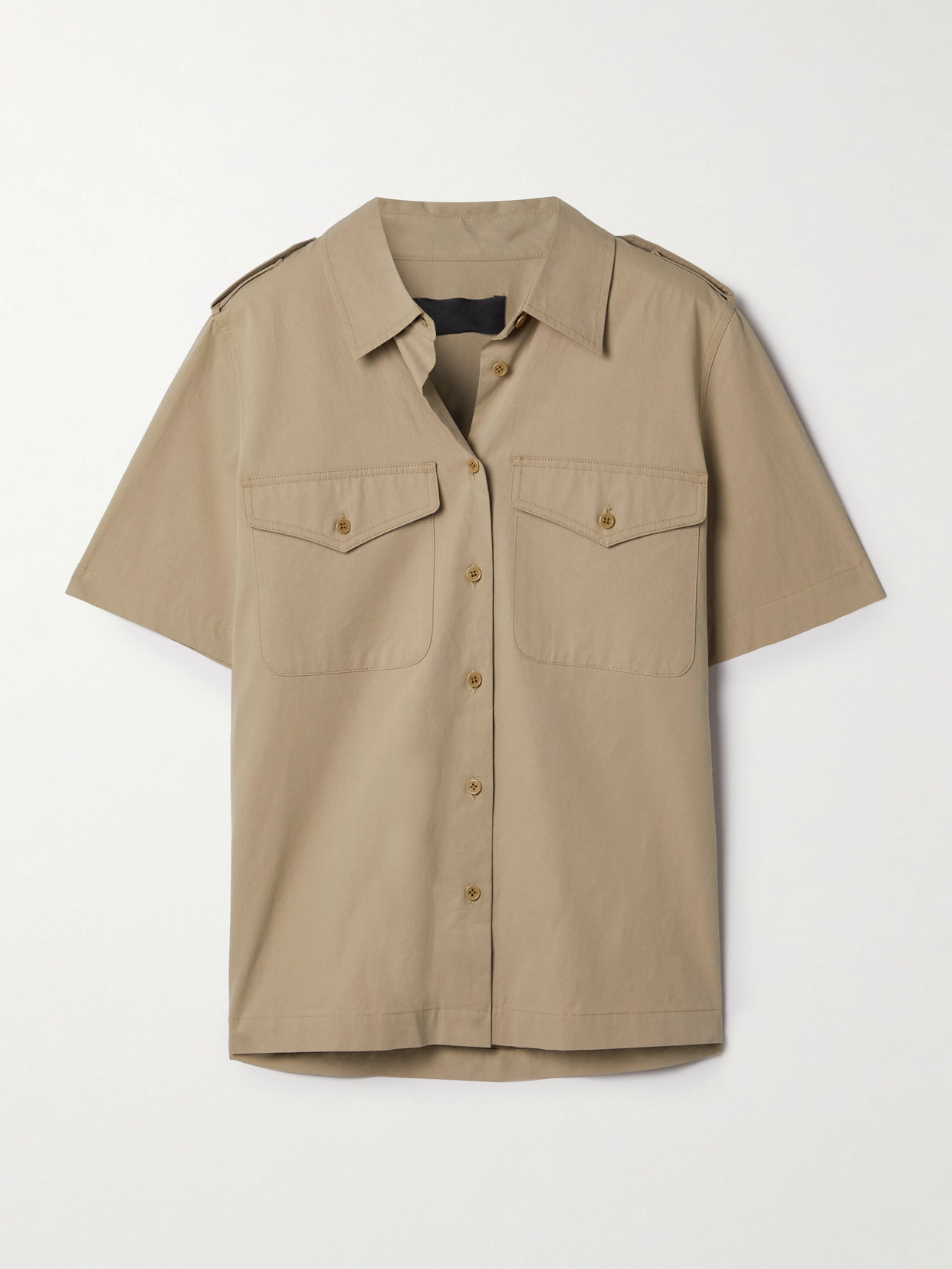 Nili Lotan Natalie Cotton-poplin Shirt In Neutrals