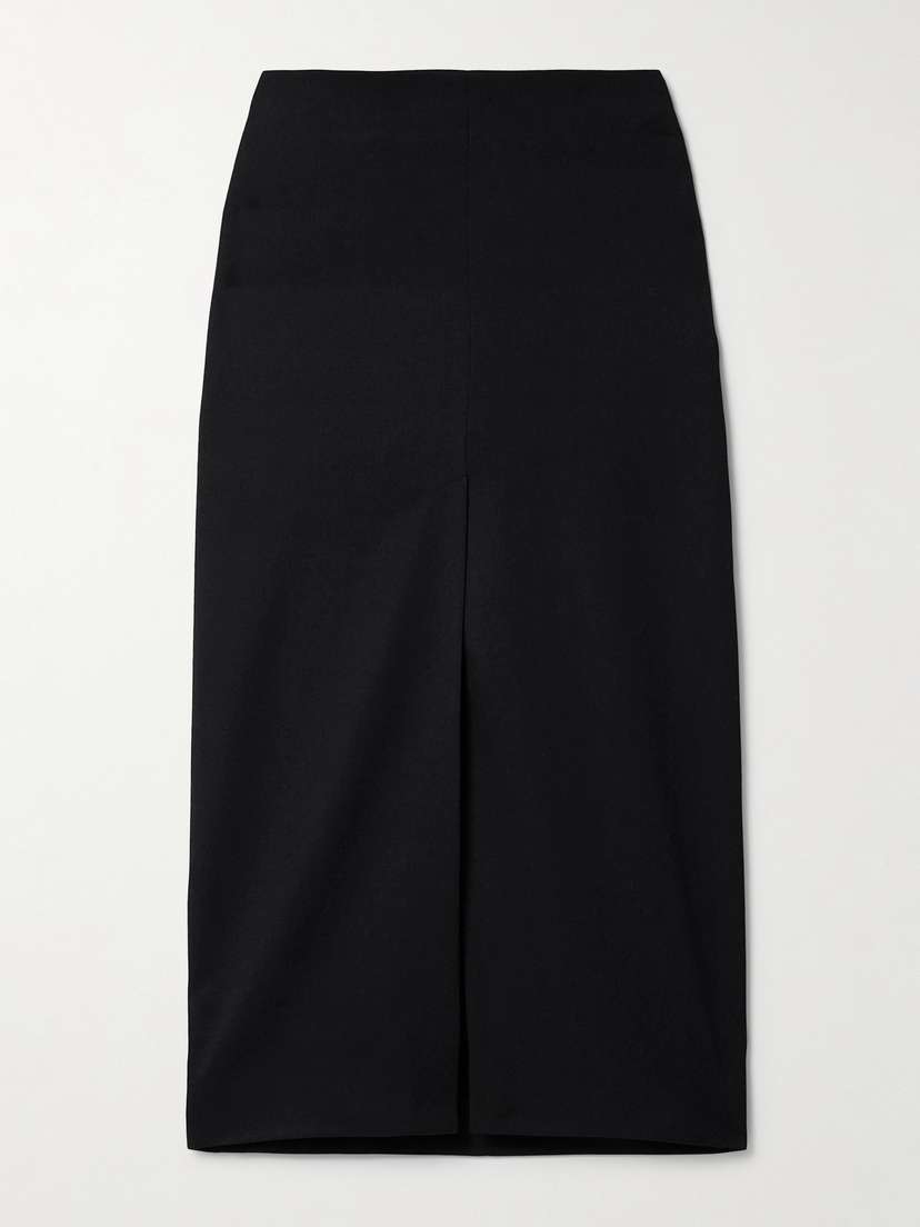 Nili Lotan Mariha Wool-twill Midi Skirt