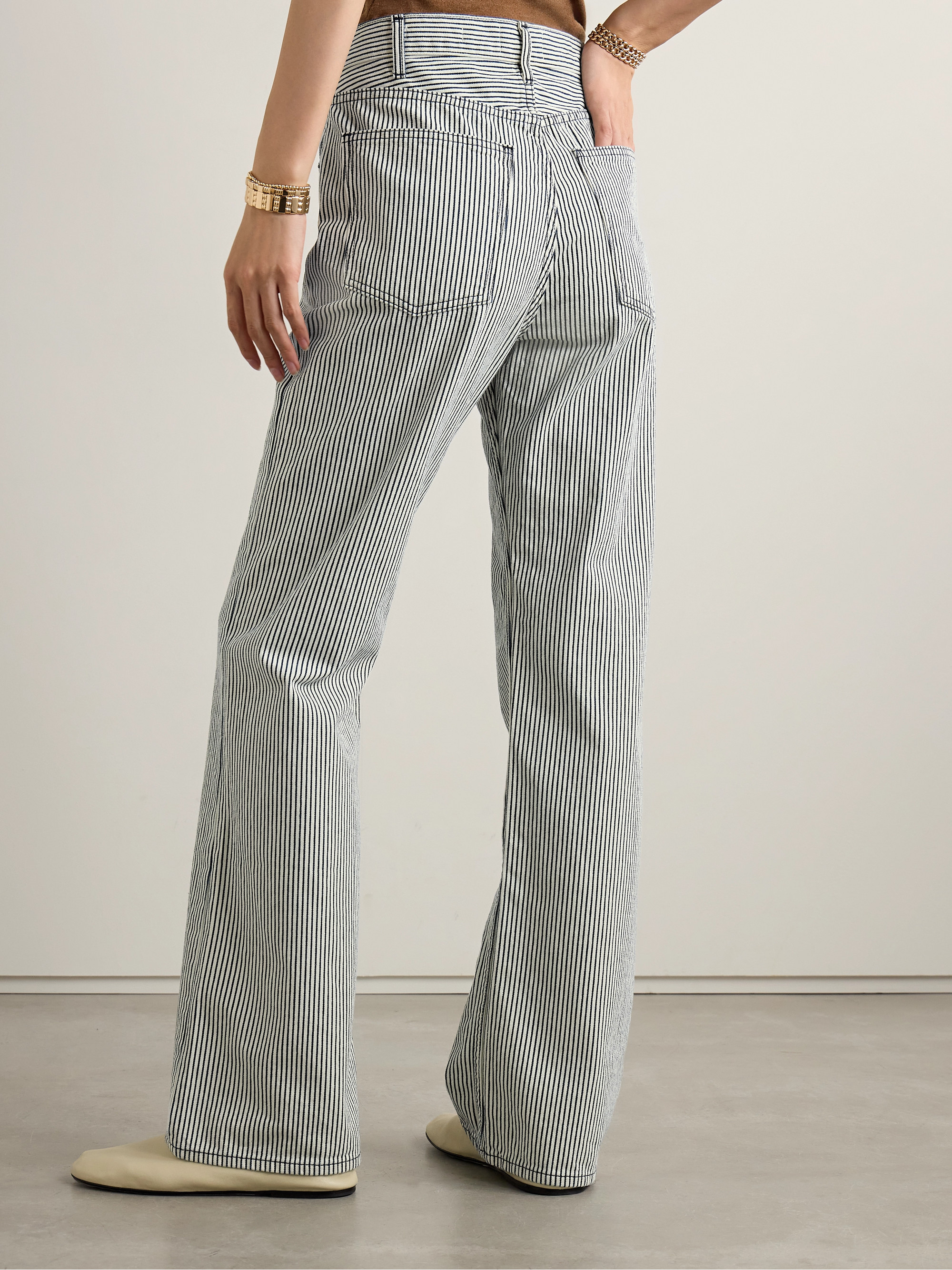 Nili Lotan Mitchell striped low-rise jeans