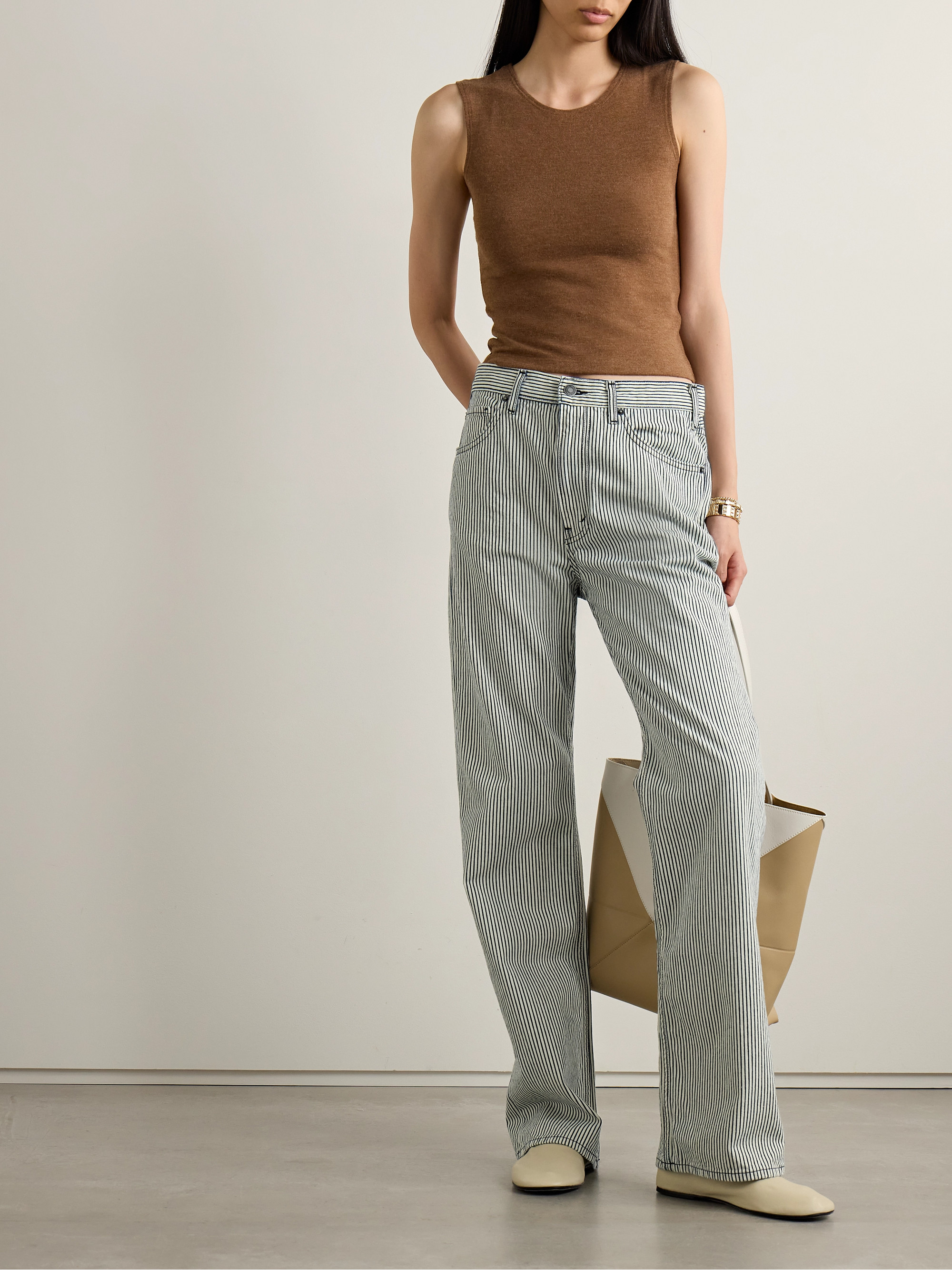 Nili Lotan Mitchell striped low-rise jeans