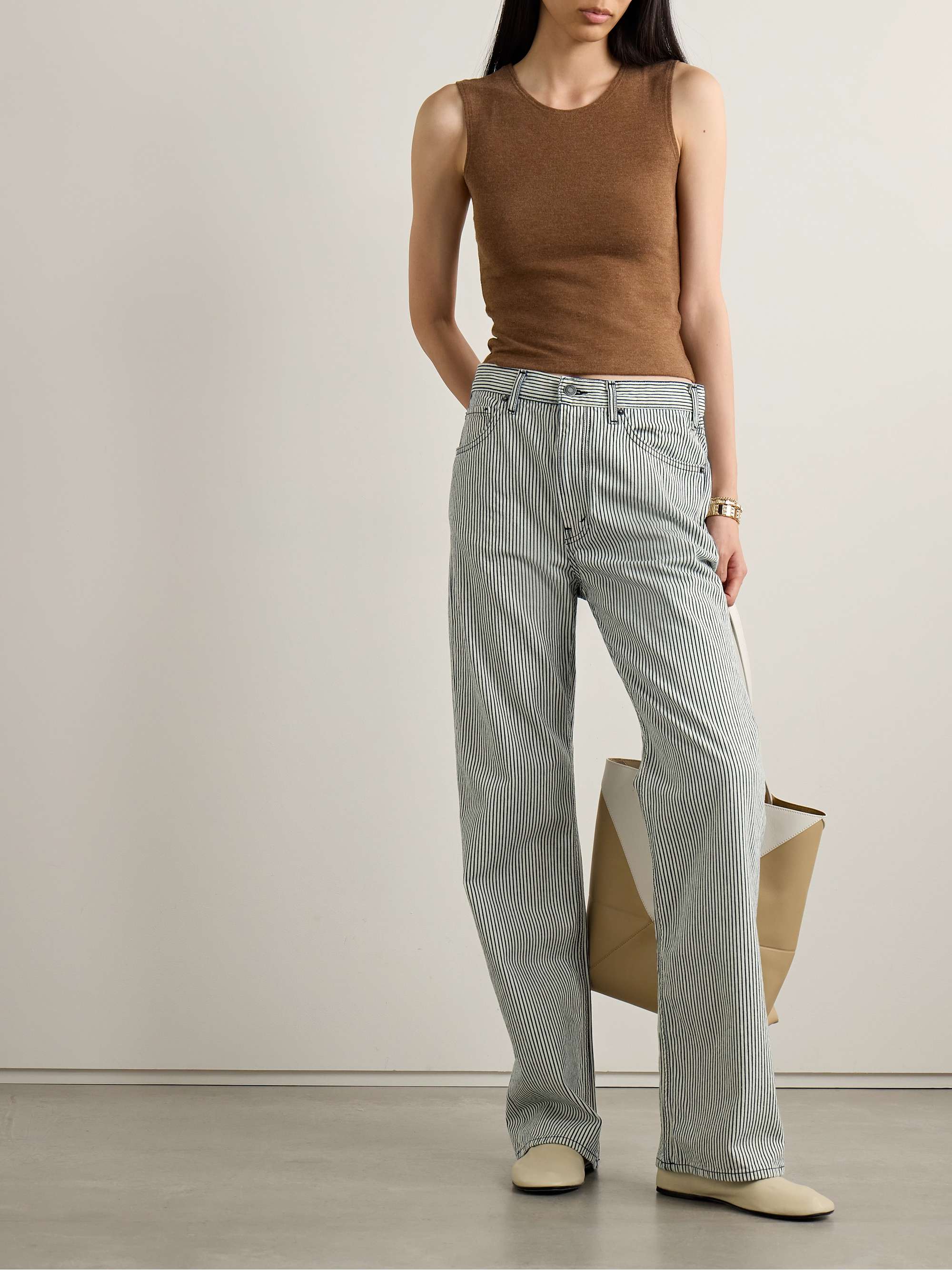 NILI LOTAN Mitchell striped low-rise jeans | NET-A-PORTER