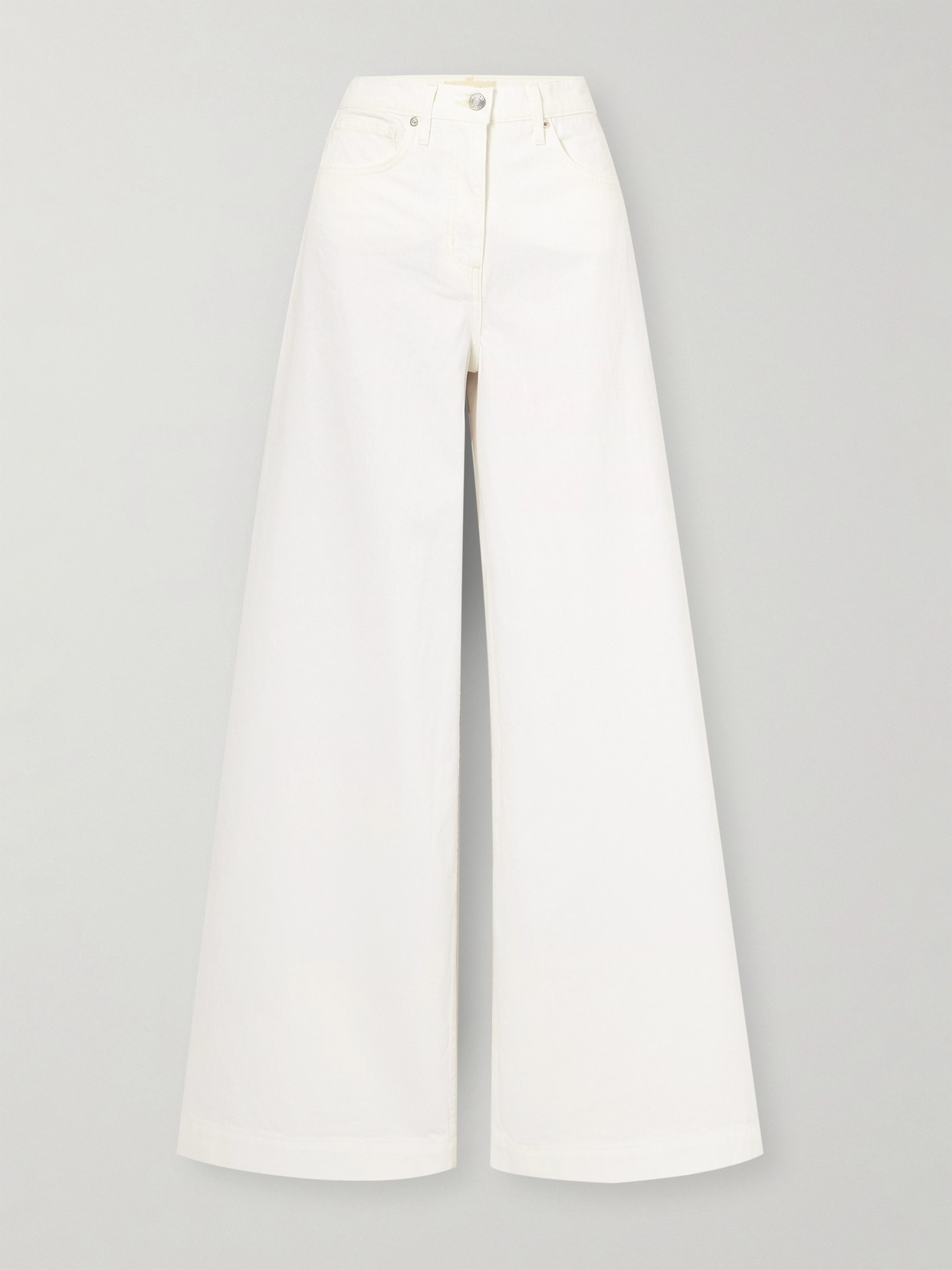 Shop Nili Lotan Rolland High-rise Wide-leg Jeans In Cream