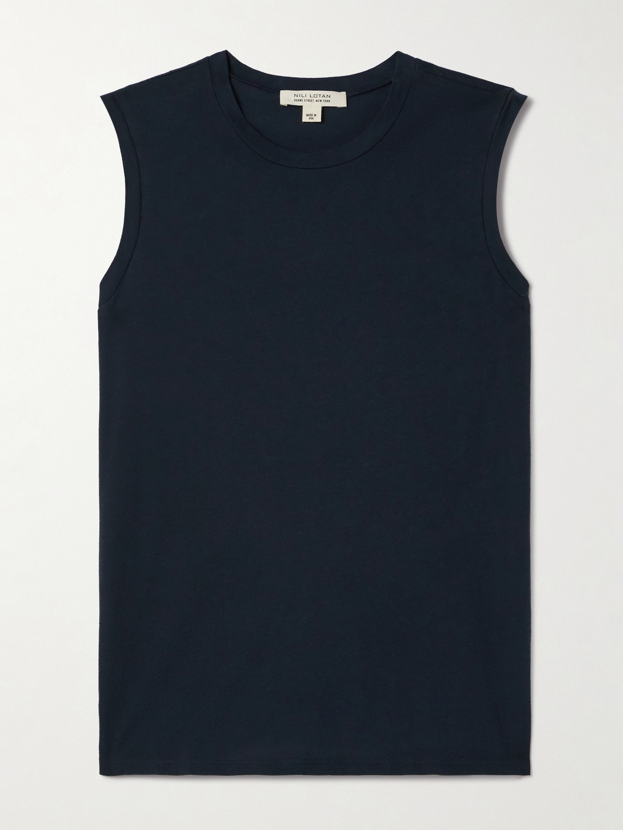 Nili Lotan Cotton-jersey Tank In Blue