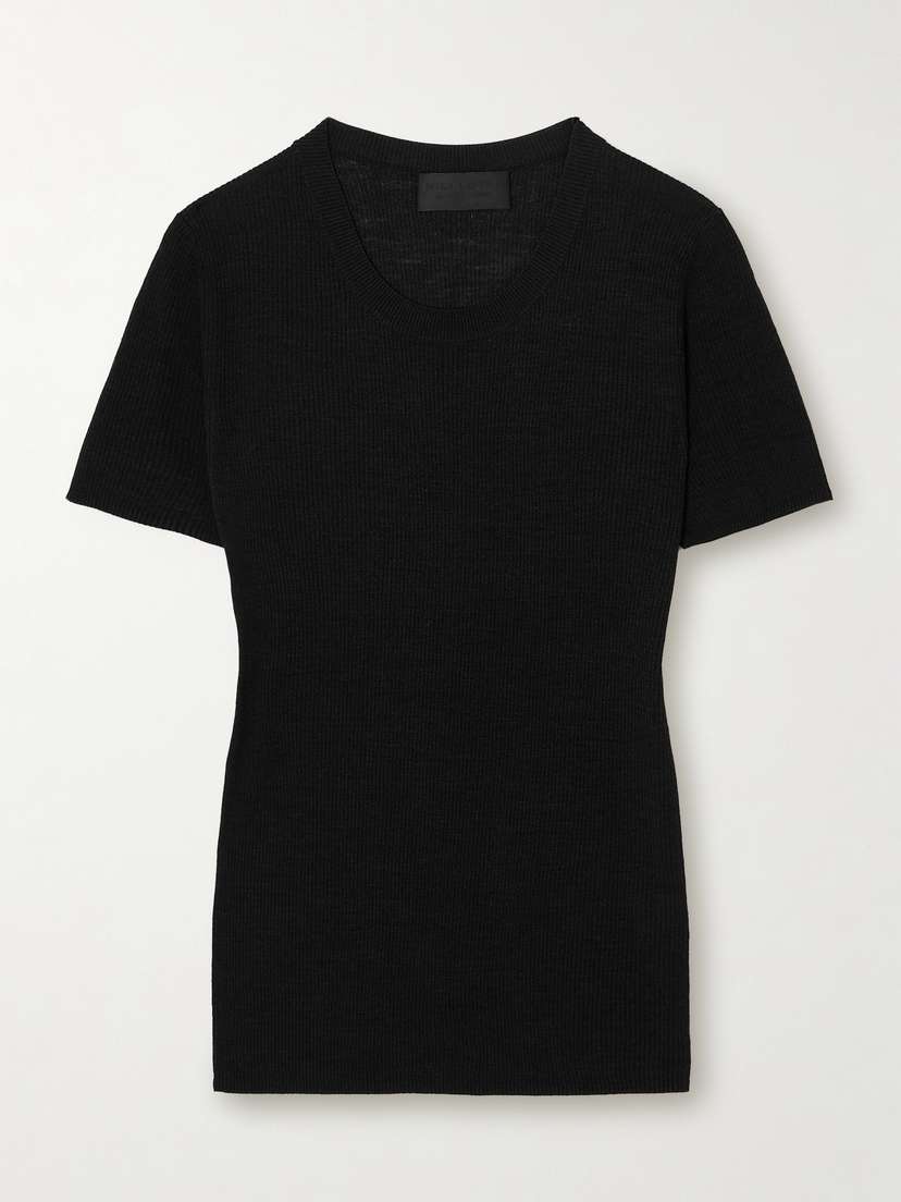 Nili Lotan Hettie Ribbed Silk T-shirt