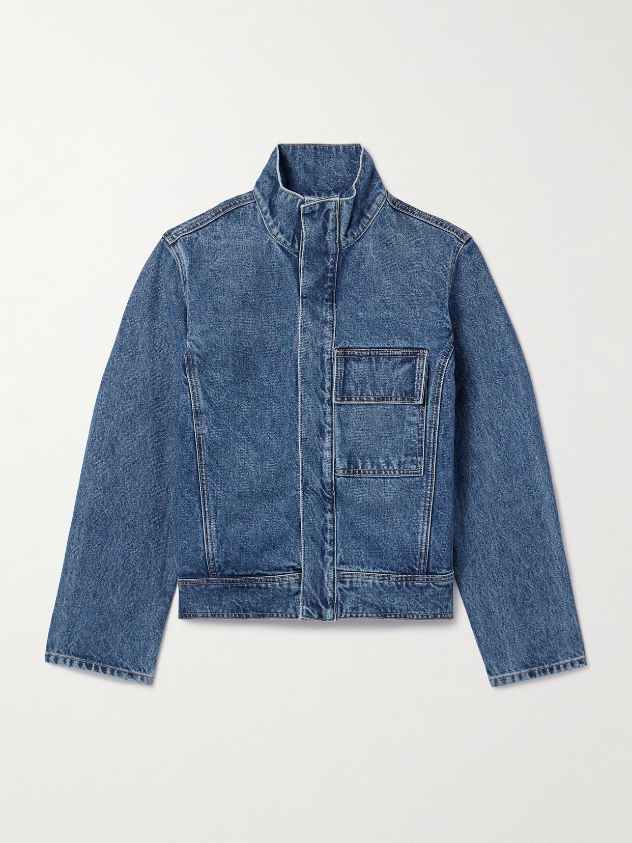 Shop Nili Lotan Marilou Denim Jacket In Blue