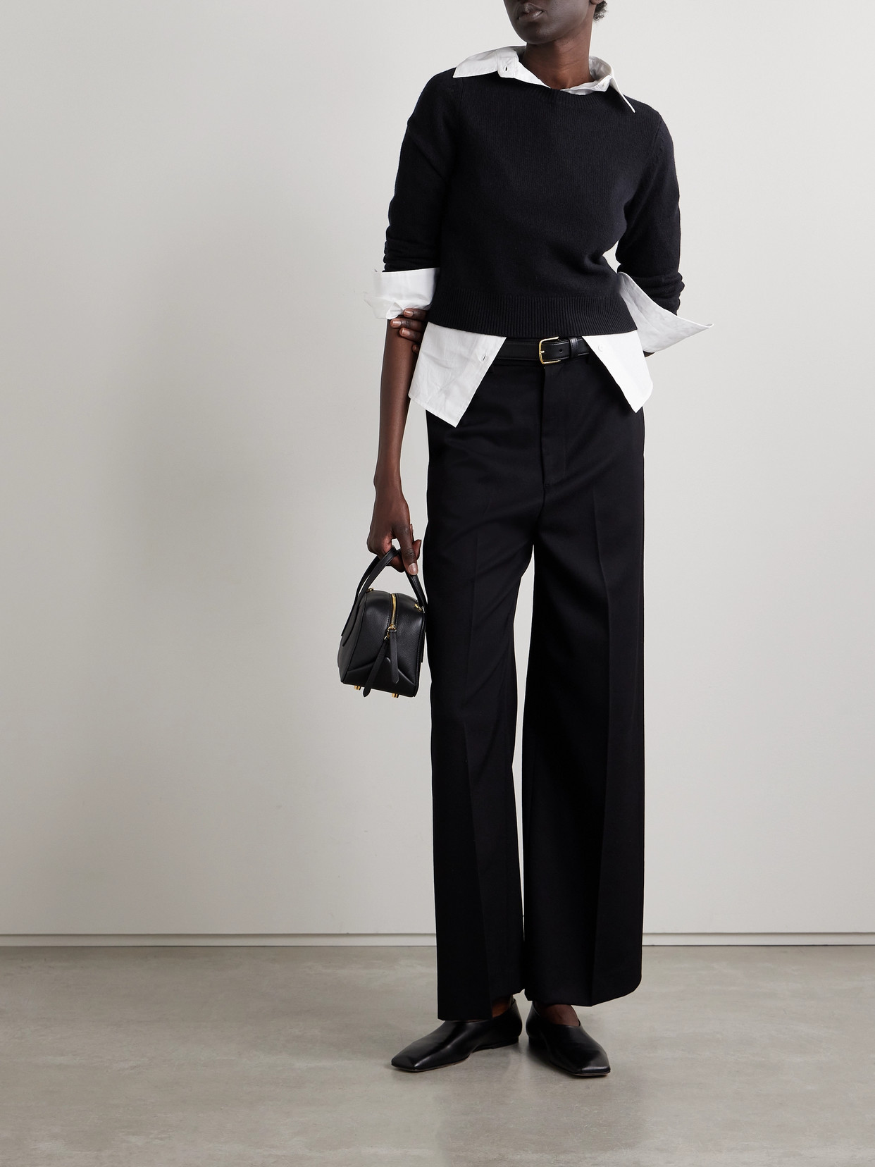 Nili Lotan Venus Cropped Cashmere Sweater In Blue
