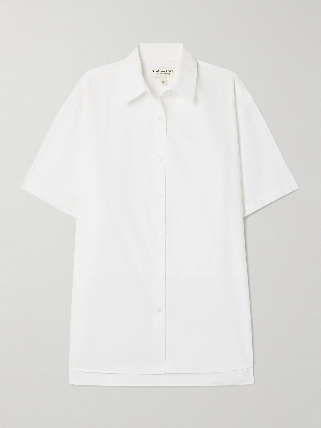 Nili Lotan Alban Cotton-poplin Shirt In White