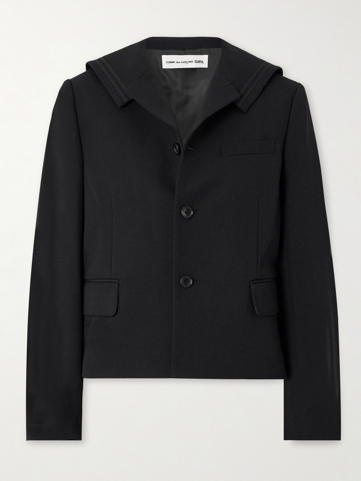 Comme Des Garcons Girl Wool-gabardine Jacket In Black