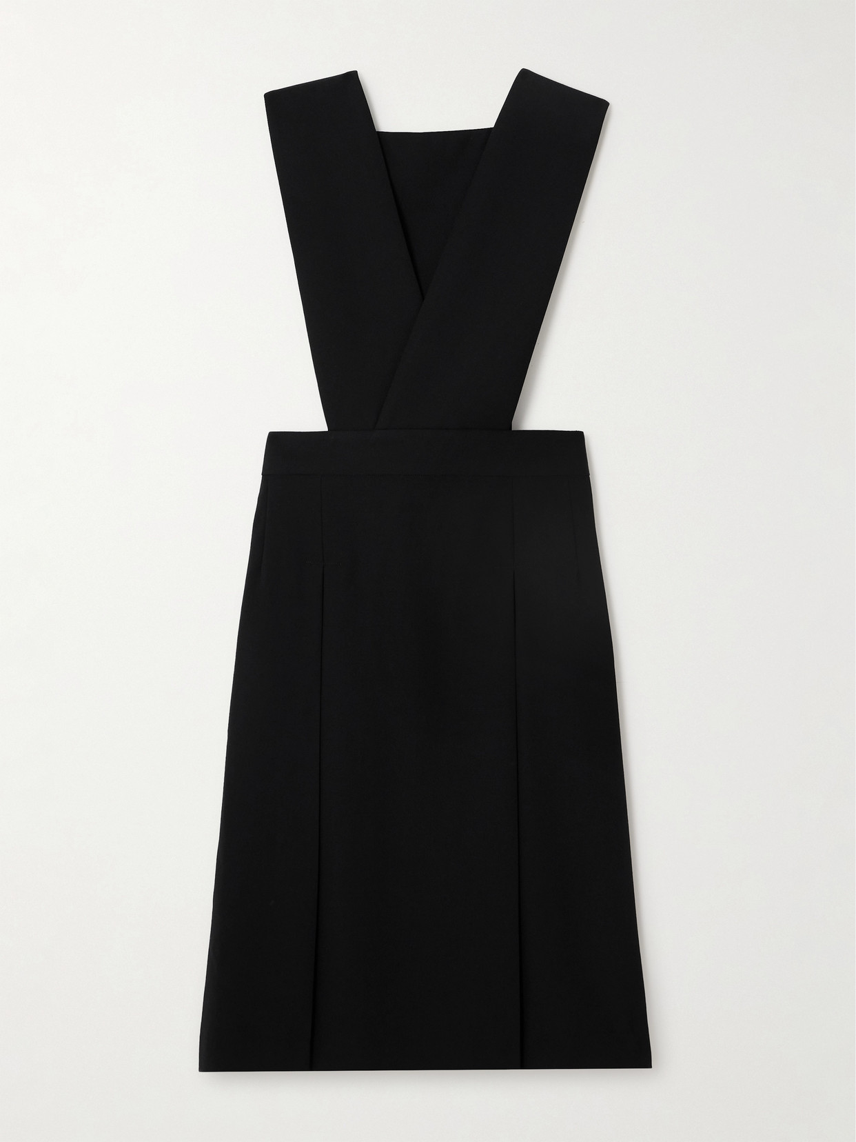 Comme Des Garcons Girl Pleated Wool-gabardine Midi Dress In Black