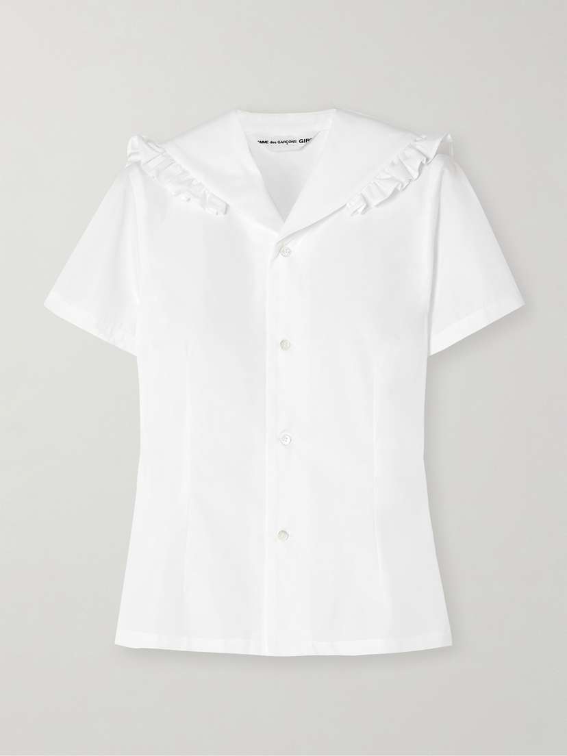 Comme des Garçons GIRL Ruffled Cotton-poplin Shirt
