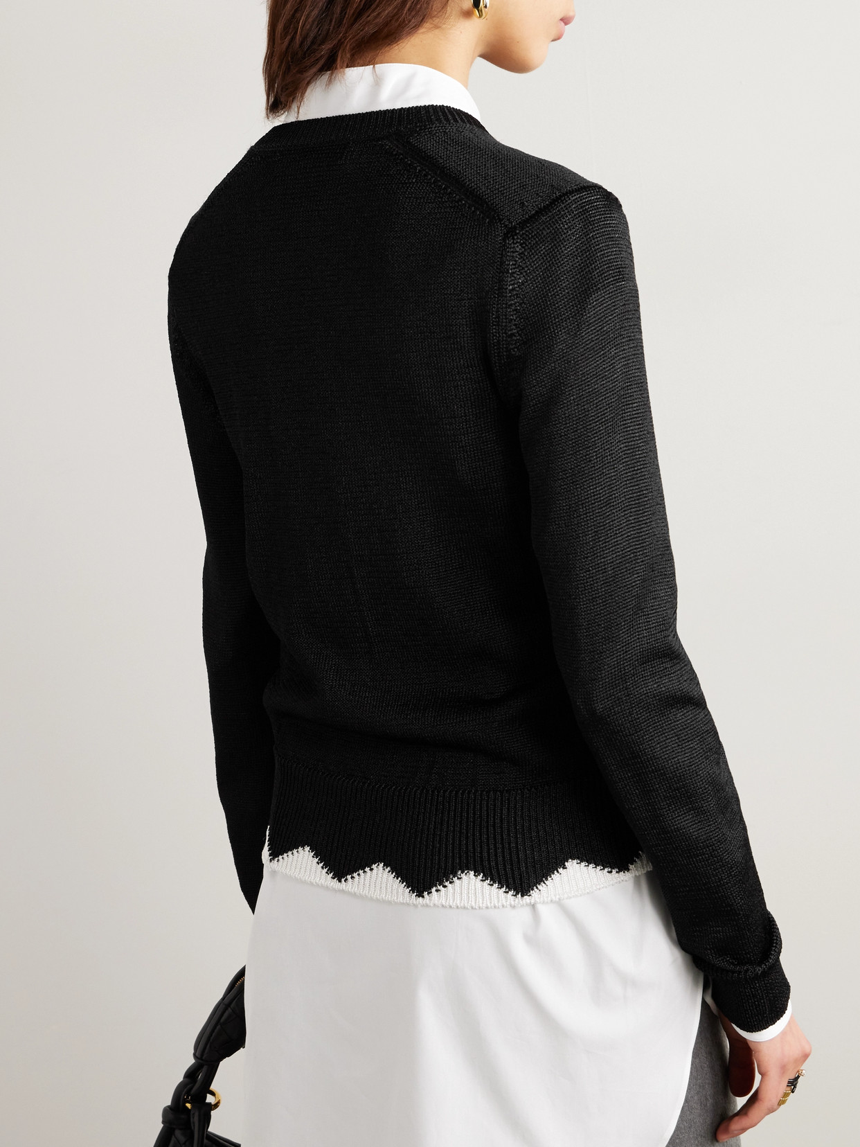 Comme Des Garçons Intarsia-knit Sweater In Black
