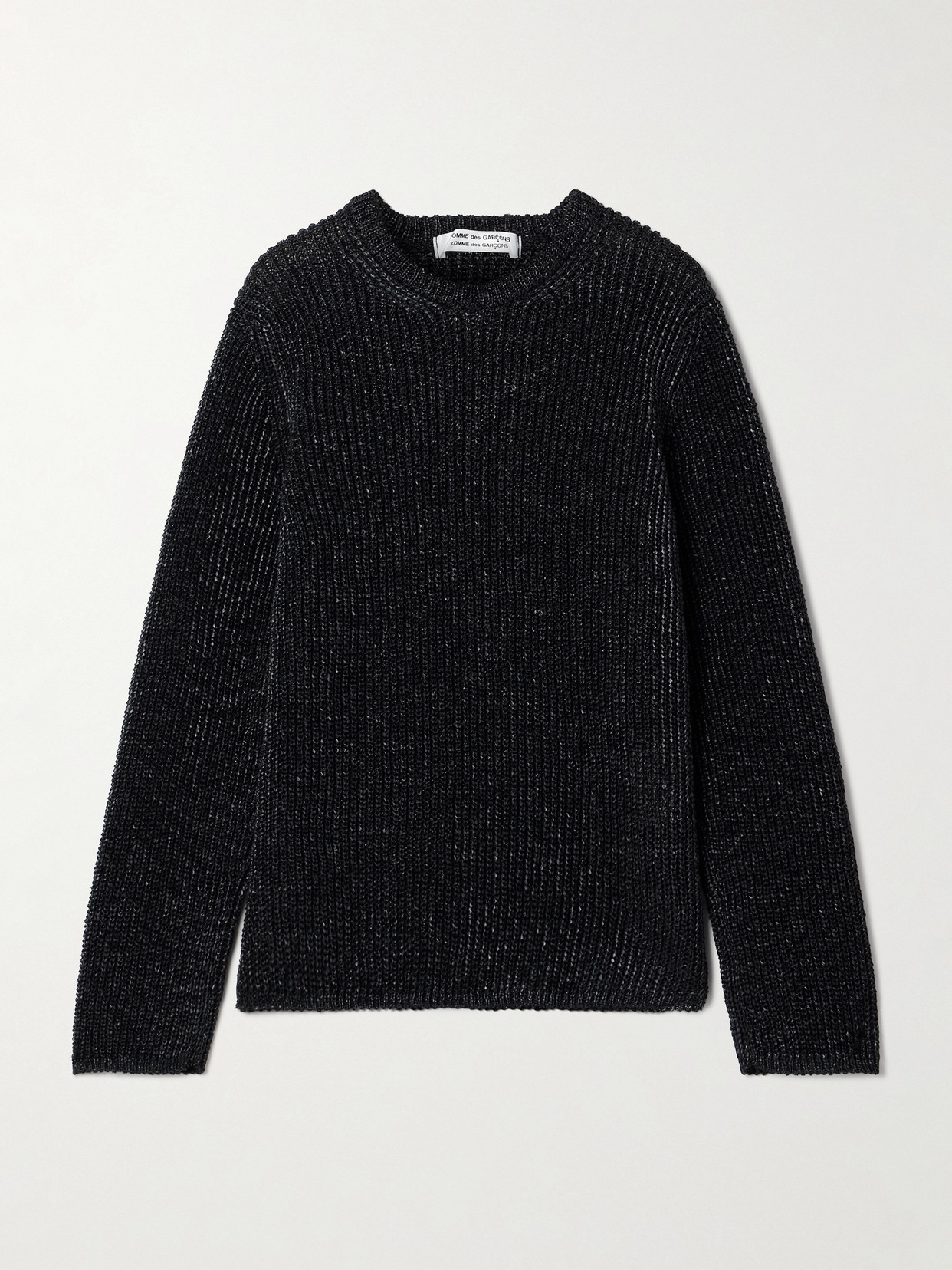 Comme Des Garçons Comme Des Garçons Coated Knitted Sweater In Black