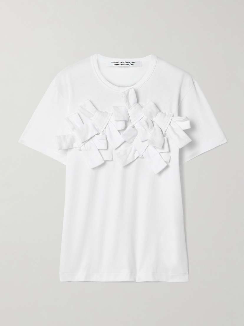 Comme des Garçons Comme des Garçons Bow-detailed Cotton-jersey T-shirt