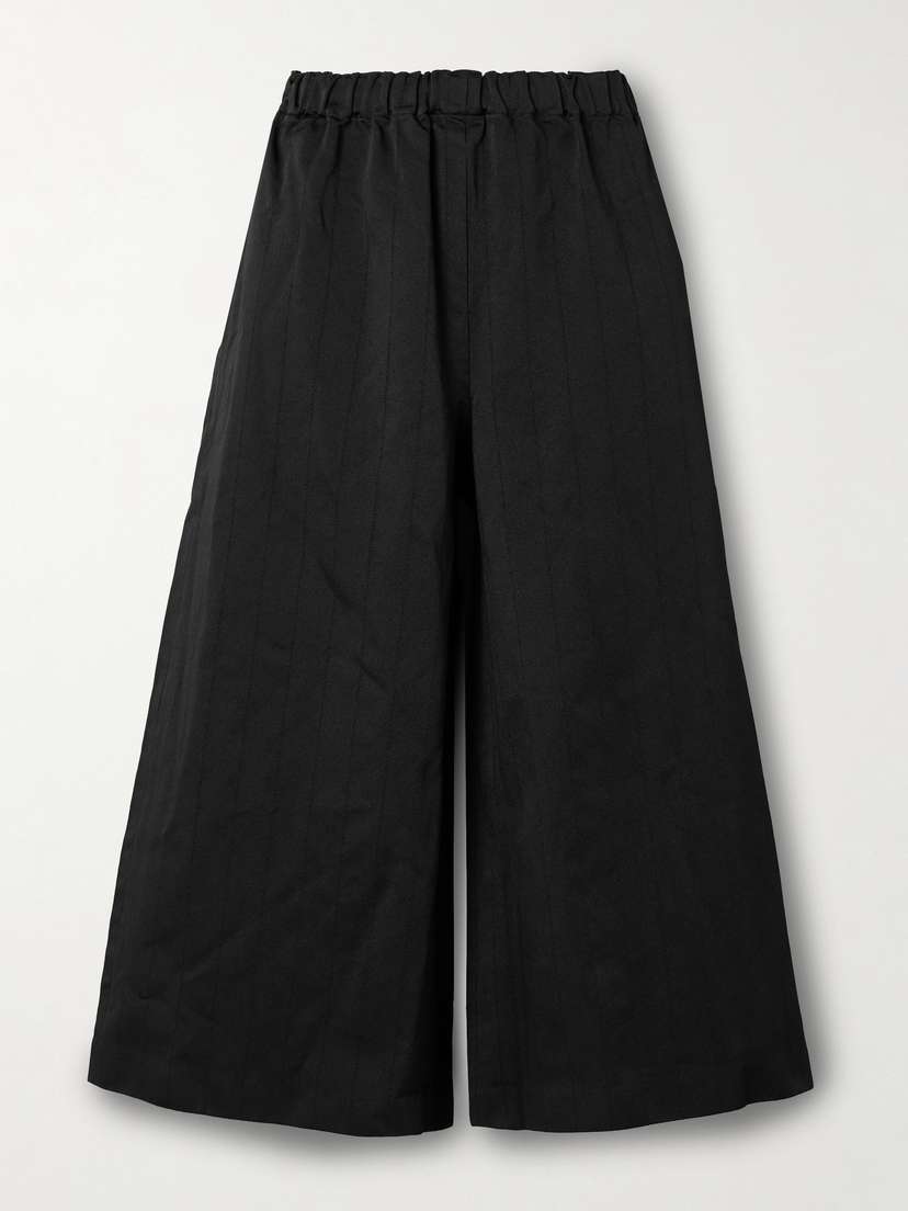 Comme des Garçons Comme des Garçons Cropped Striped Twill Wide-leg Pants