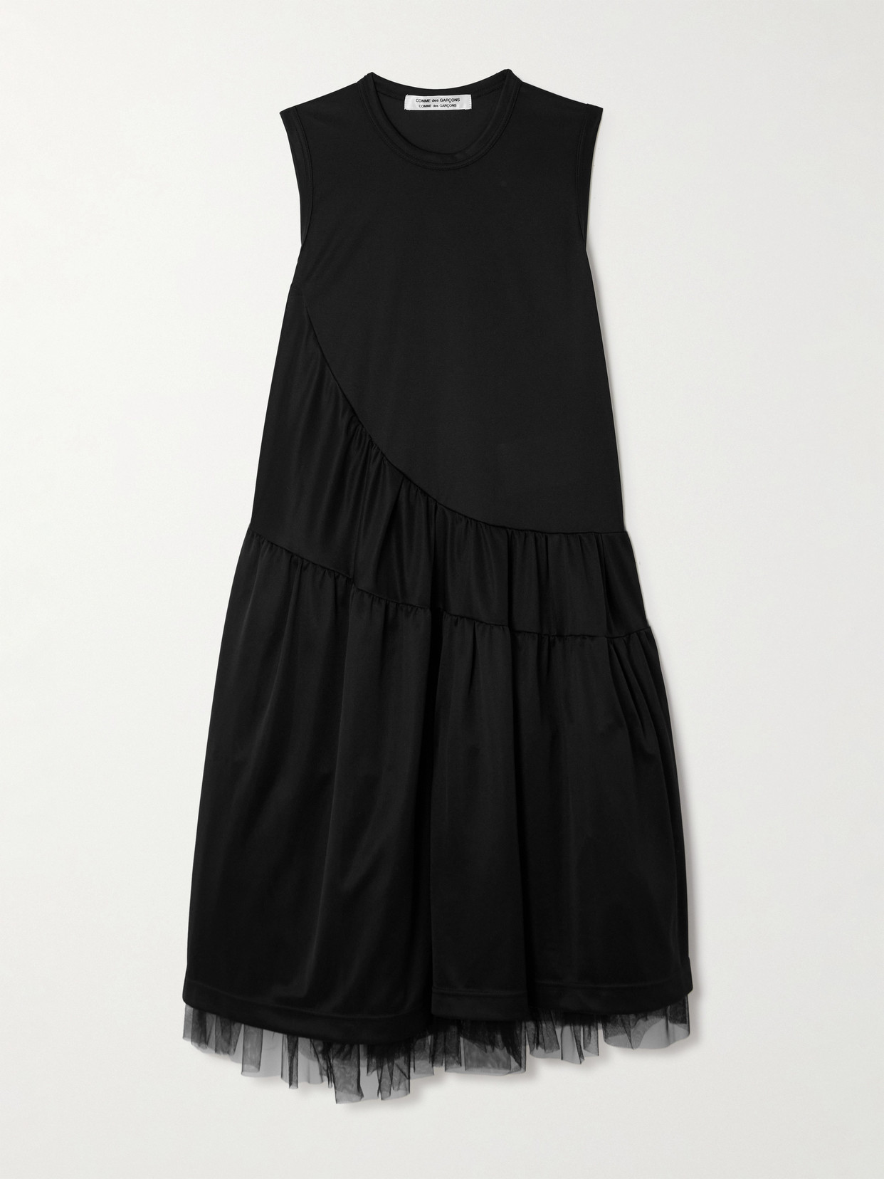 Comme Des Garçons Comme Des Garçons Asymmetric Midi Dress In Black