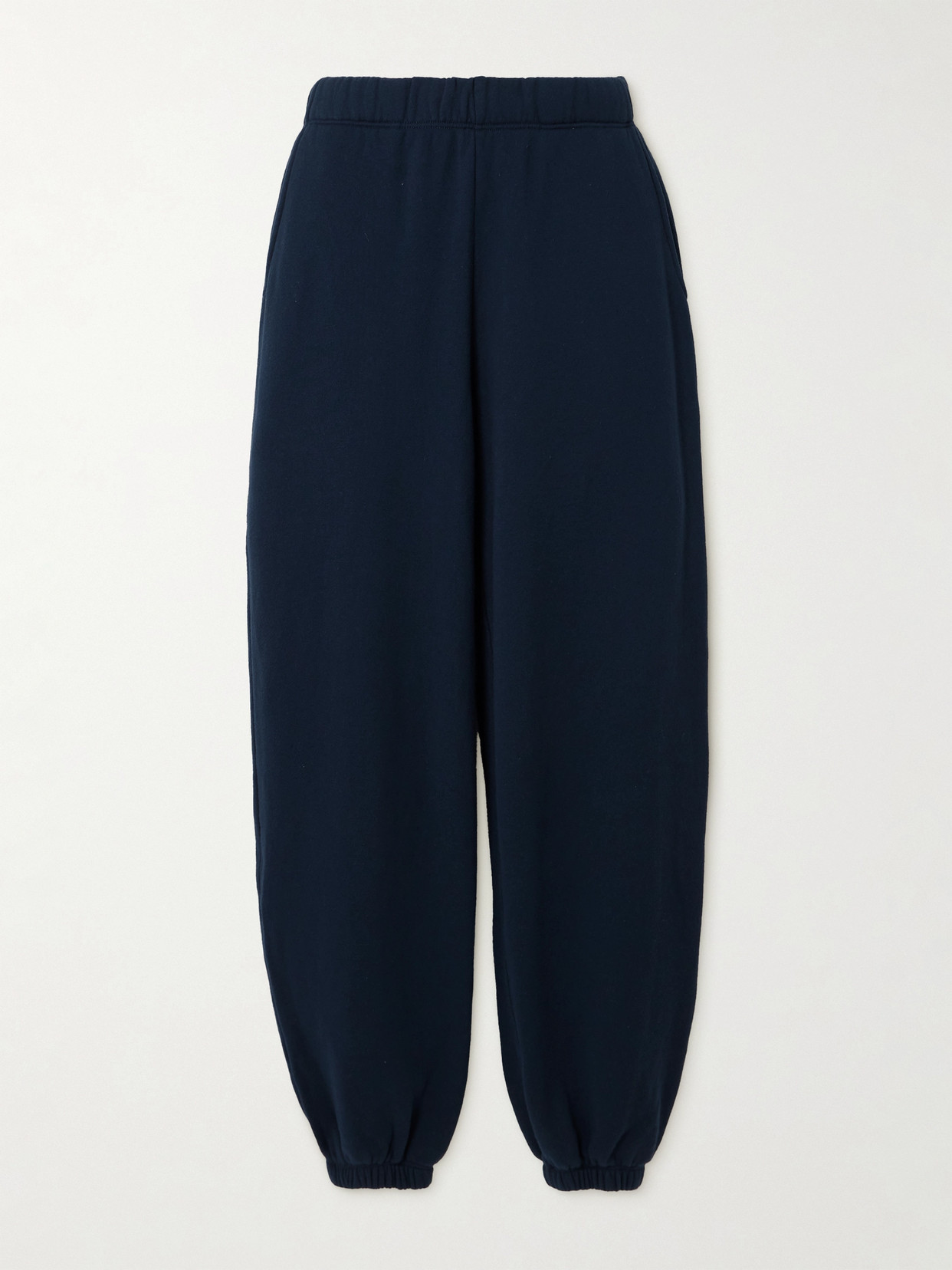 The Elder Statesman Cotton And Cashmere-blend Track Pants In Blue