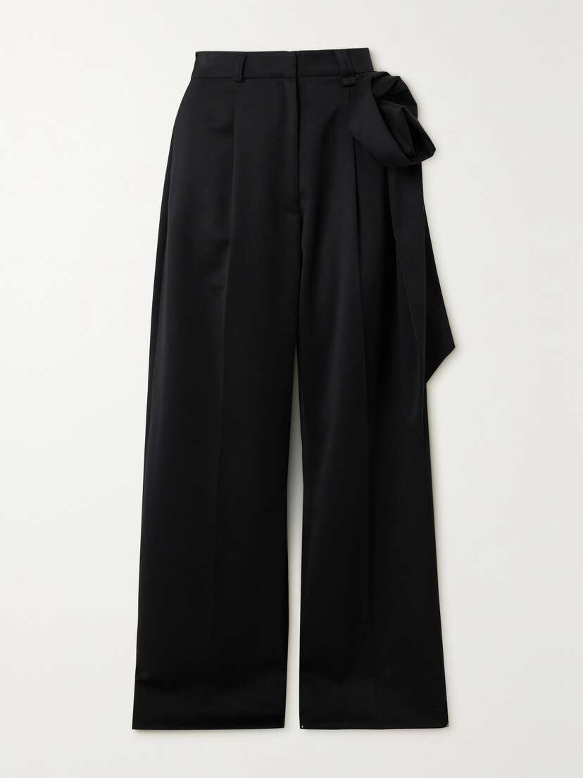 Simone Rocha Appliquéd Pleated Woven Straight-leg Pants - UK 14