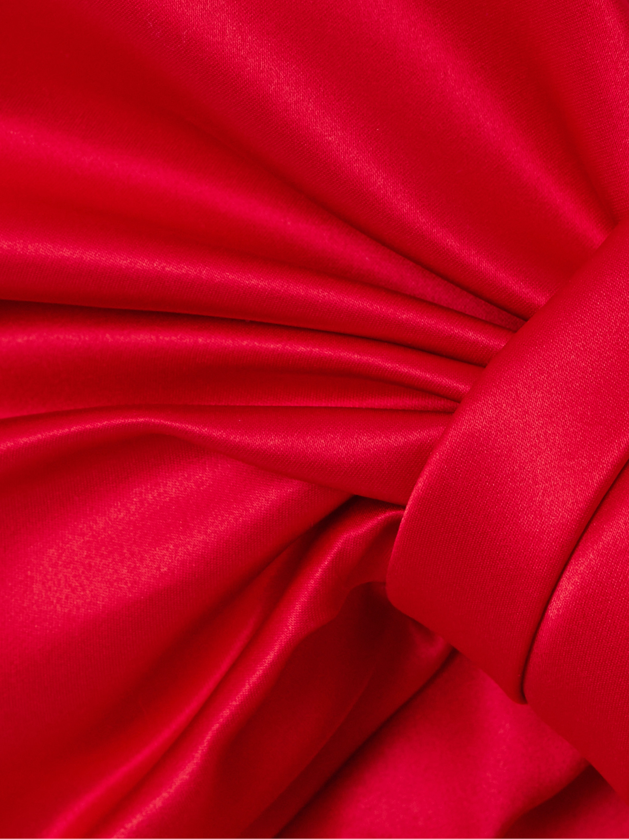 Simone Rocha Off-the-shoulder bow-embellished satin blouse thumbnail