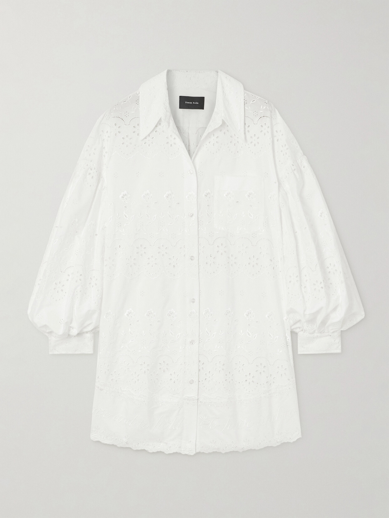 Simone Rocha - Broderie Anglaise Cotton Mini Dress - White