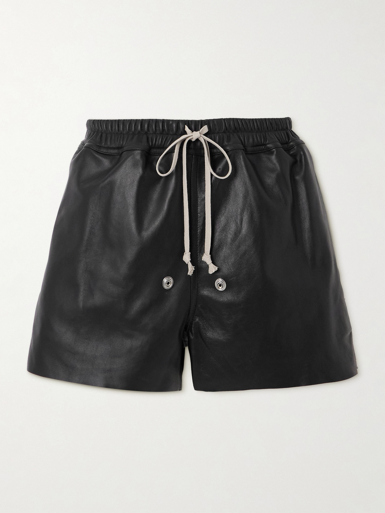 Shop Rick Owens Embellished Leather Shorts In Black