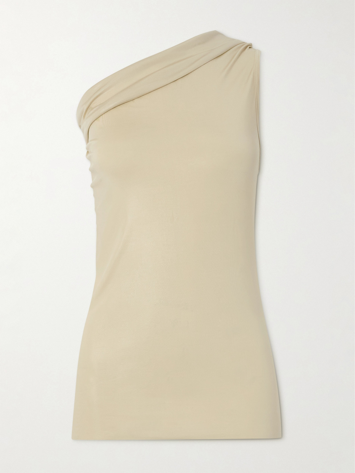 Rick Owens Sivaan One-shoulder Stretch-satin Top In Neutrals