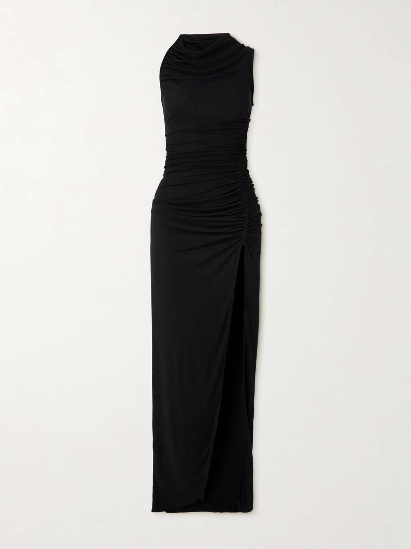 Rick Owens Svita Ruched Jersey Maxi Dress