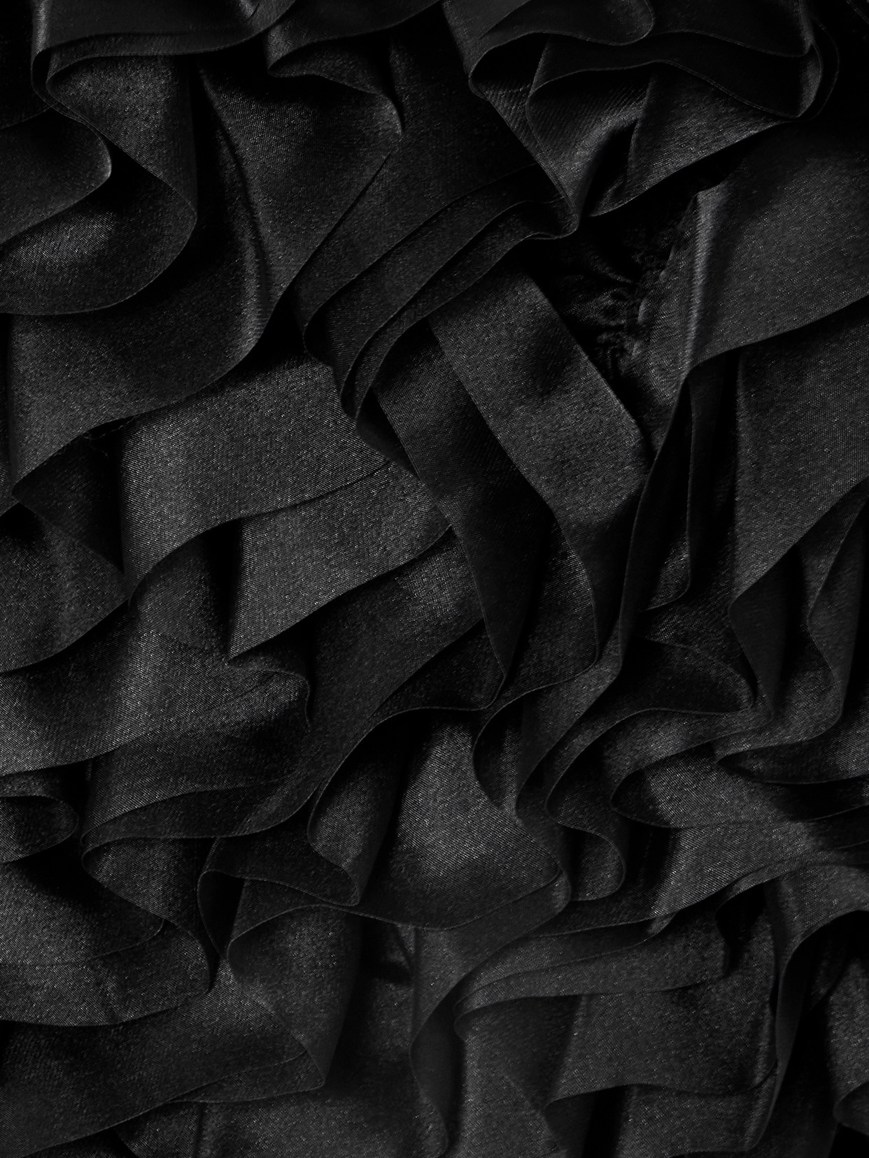 Aje Charmed Ruffled Organza Bustier Top In Black