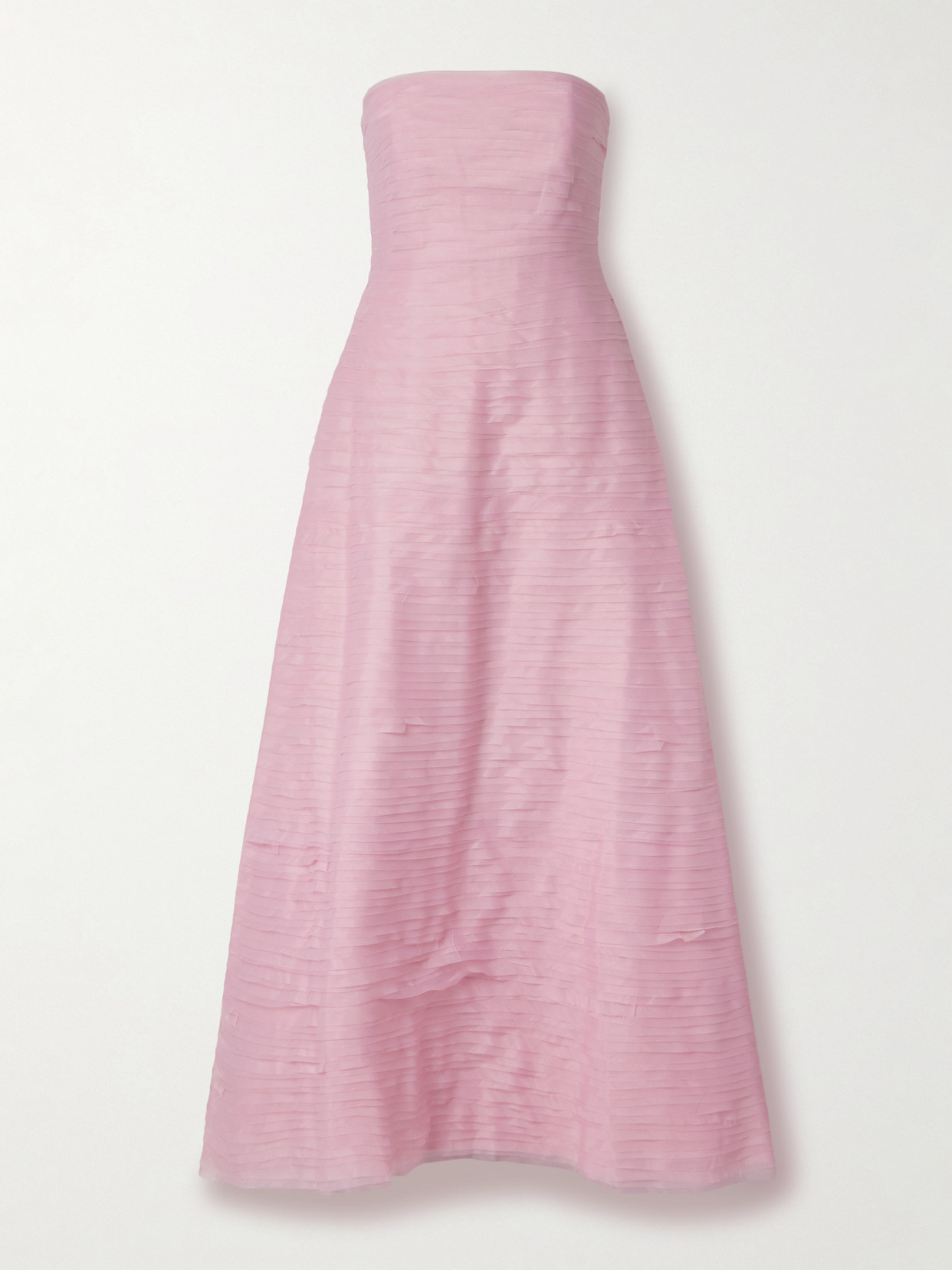 Aje Soundscape Strapless Layered Chiffon Gown In Pink