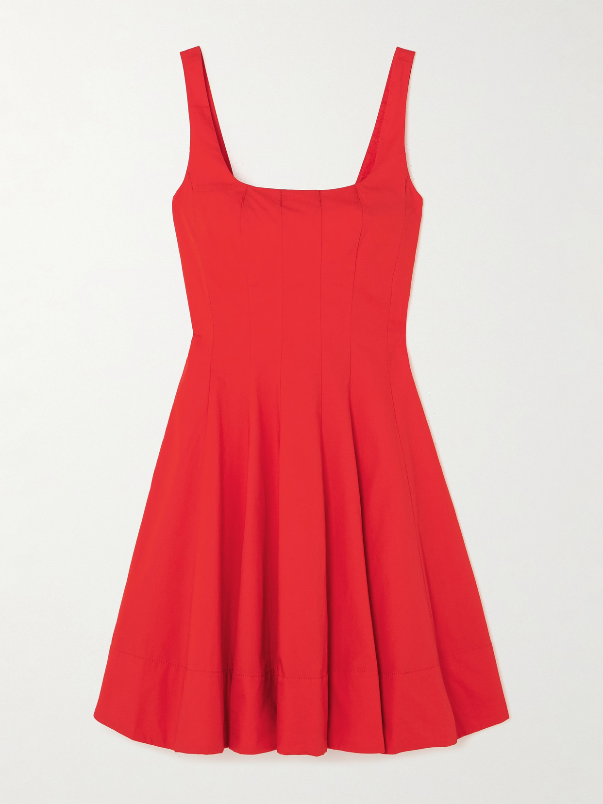 Staud Wells Cotton Poplin Minidress In Red