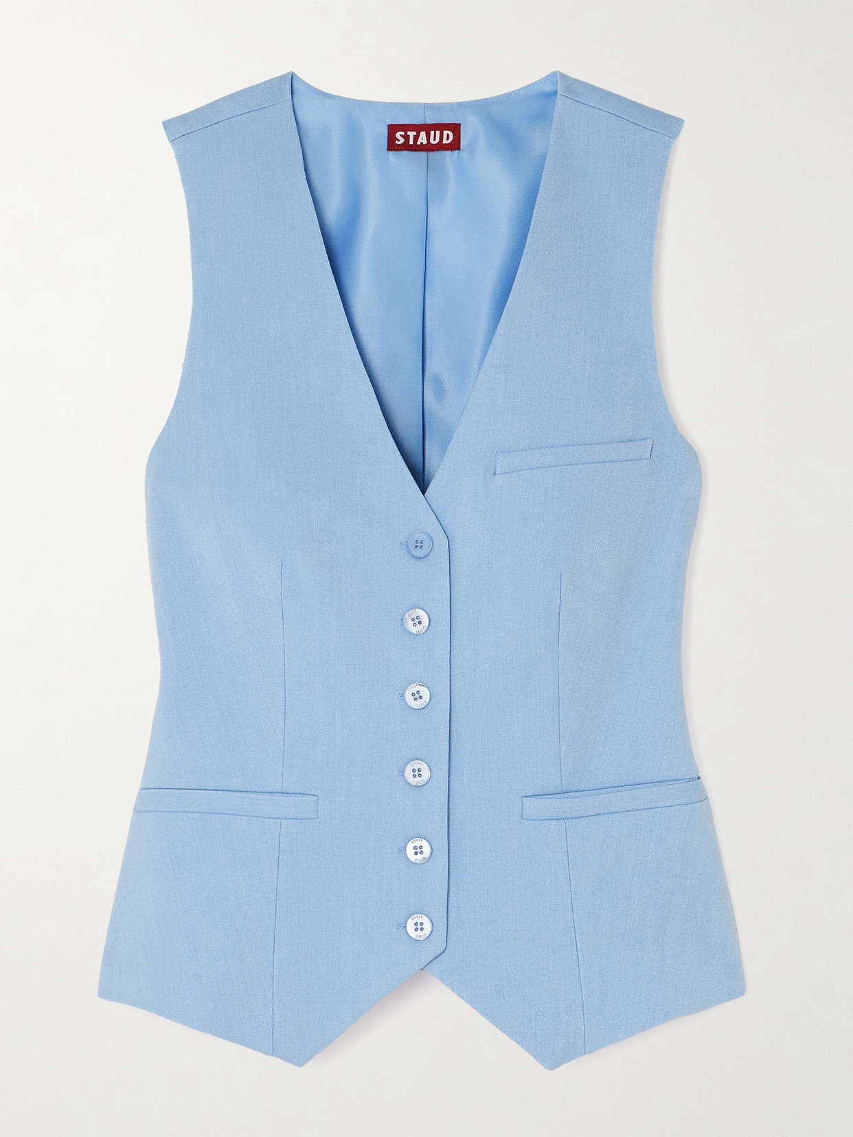 STAUD Brett Twill Vest - Blue