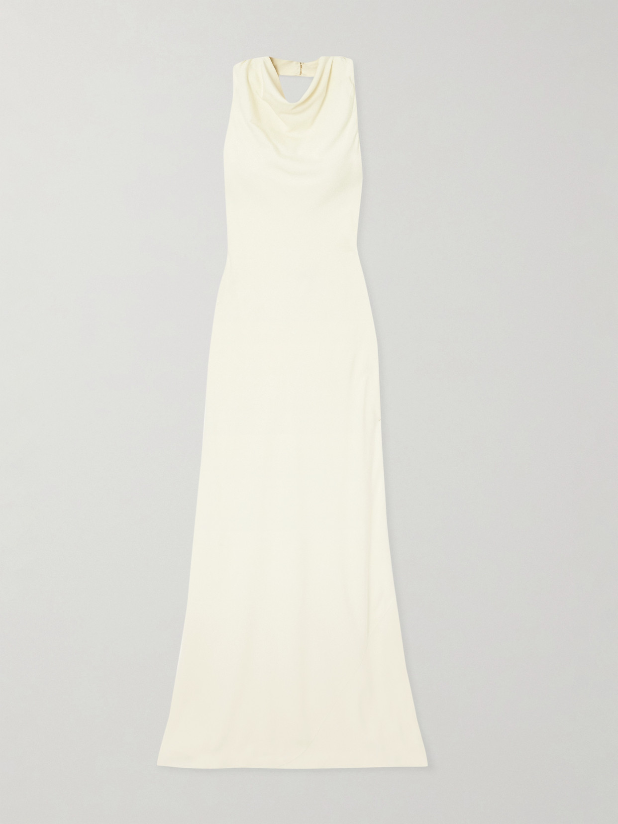 Staud Giuseppe Draped Crepe Halterneck Maxi Dress In Yellow