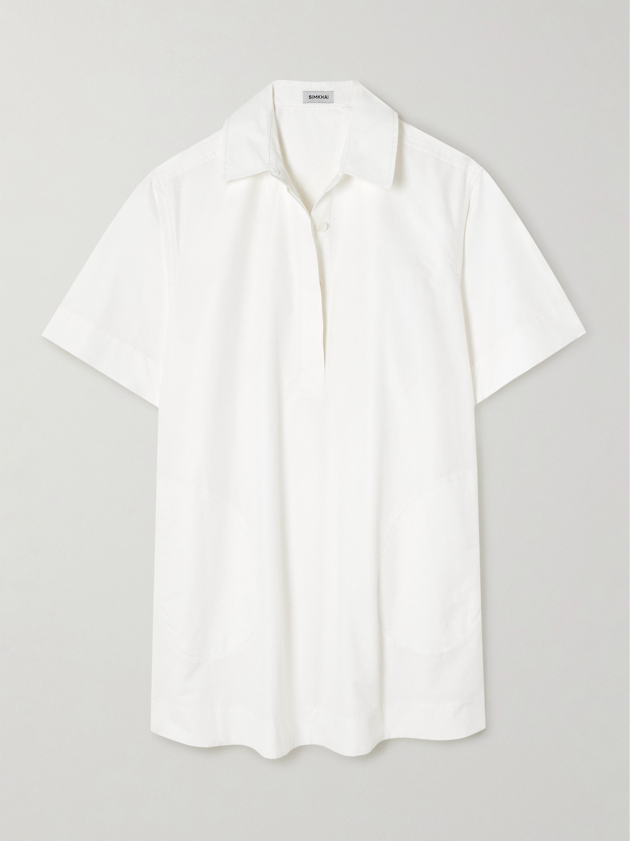 SIMKHAI - Lucienne Cotton-blend Mini Shirt Dress - White