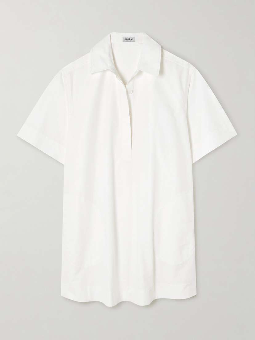 SIMKHAI Lucienne Cotton-blend Mini Shirt Dress