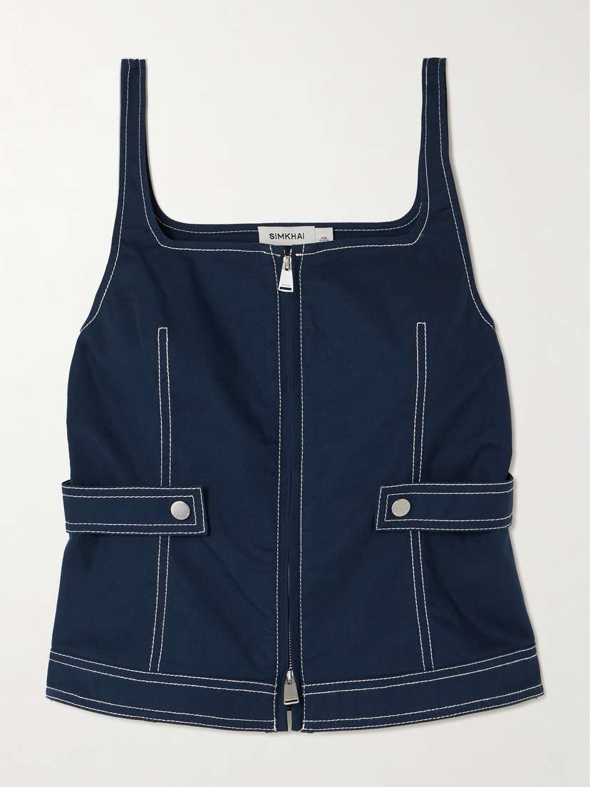 SIMKHAI Dolce Cotton-blend Canvas Top