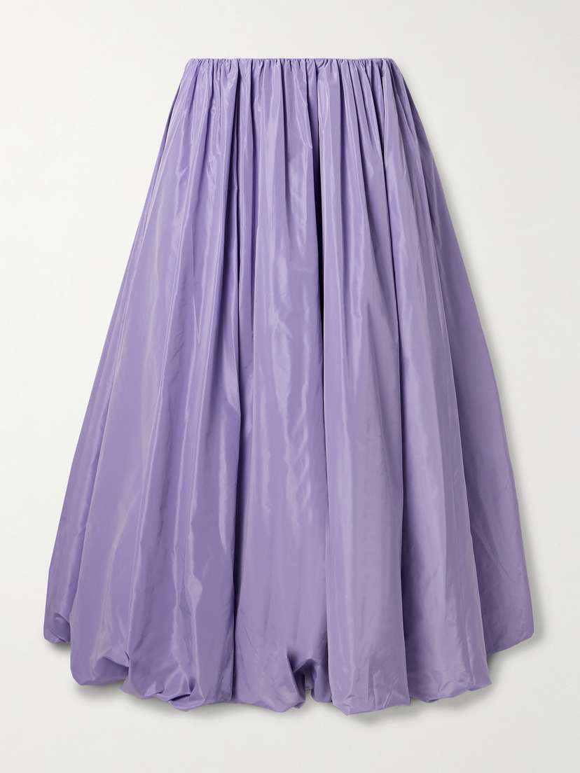 Staud Bellagio Gathered Taffeta Maxi Skirt