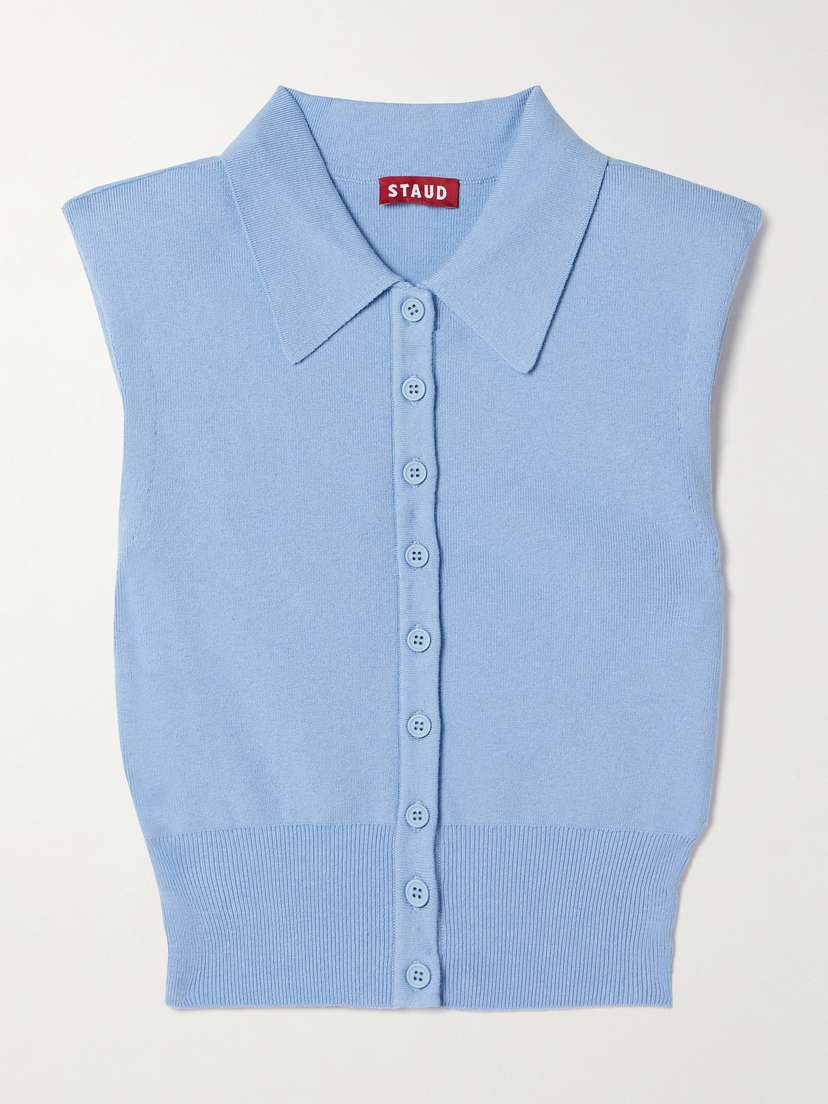 Staud Nola Cropped Cotton-blend Sweater -  - x large